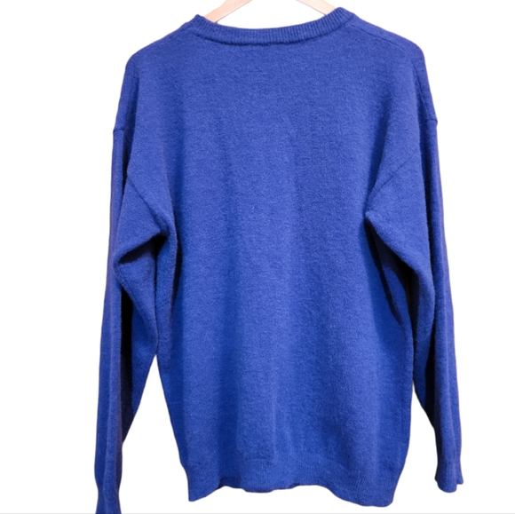 SWEATER M CASHMERE BLUE LONGSLEEVE PULL OVER CREW NECK SWEATER - Picture 2 of 4
